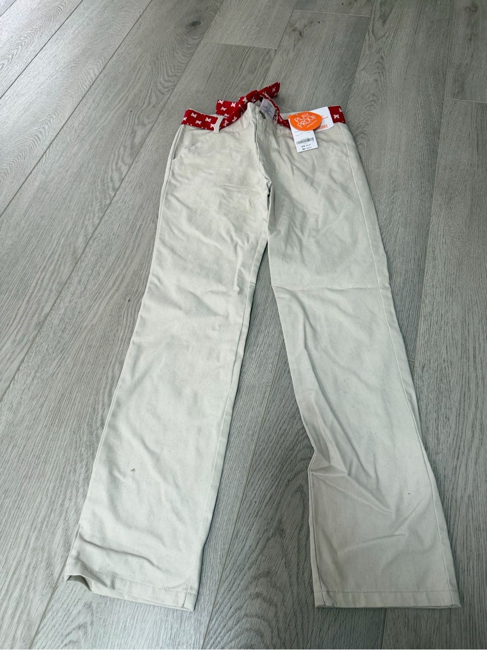 Gymboree Beige Chinos with Red Waist Tie